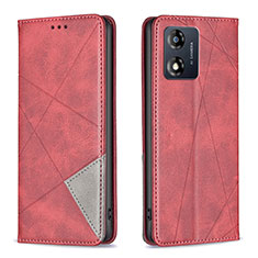 Coque Portefeuille Livre Cuir Etui Clapet B07F pour Motorola Moto E13 Rouge