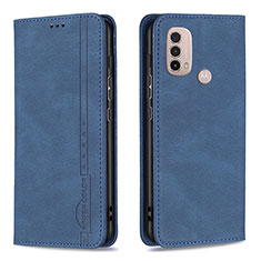 Coque Portefeuille Livre Cuir Etui Clapet B07F pour Motorola Moto E20 Bleu