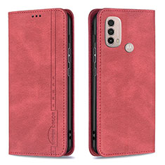 Coque Portefeuille Livre Cuir Etui Clapet B07F pour Motorola Moto E20 Rouge