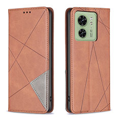 Coque Portefeuille Livre Cuir Etui Clapet B07F pour Motorola Moto Edge (2023) 5G Marron