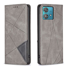 Coque Portefeuille Livre Cuir Etui Clapet B07F pour Motorola Moto Edge 40 Neo 5G Gris