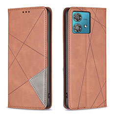 Coque Portefeuille Livre Cuir Etui Clapet B07F pour Motorola Moto Edge 40 Neo 5G Marron