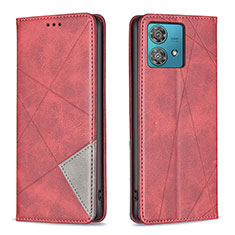 Coque Portefeuille Livre Cuir Etui Clapet B07F pour Motorola Moto Edge 40 Neo 5G Rouge