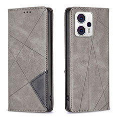 Coque Portefeuille Livre Cuir Etui Clapet B07F pour Motorola Moto G13 Gris