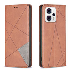 Coque Portefeuille Livre Cuir Etui Clapet B07F pour Motorola Moto G23 Marron