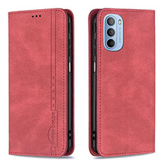 Coque Portefeuille Livre Cuir Etui Clapet B07F pour Motorola Moto G31 Rouge