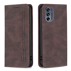 Coque Portefeuille Livre Cuir Etui Clapet B07F pour Motorola Moto G62 5G Marron