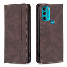 Coque Portefeuille Livre Cuir Etui Clapet B07F pour Motorola Moto G71 5G Marron
