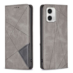 Coque Portefeuille Livre Cuir Etui Clapet B07F pour Motorola Moto G73 5G Gris