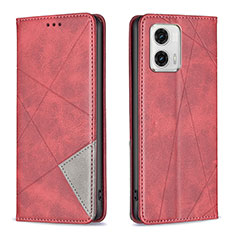 Coque Portefeuille Livre Cuir Etui Clapet B07F pour Motorola Moto G73 5G Rouge