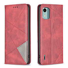 Coque Portefeuille Livre Cuir Etui Clapet B07F pour Nokia C12 Pro Rouge