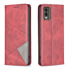 Coque Portefeuille Livre Cuir Etui Clapet B07F pour Nokia C32 Rouge