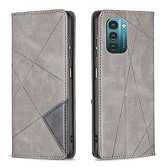 Coque Portefeuille Livre Cuir Etui Clapet B07F pour Nokia G11 Gris