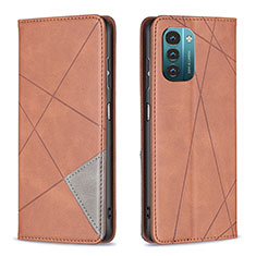 Coque Portefeuille Livre Cuir Etui Clapet B07F pour Nokia G21 Marron