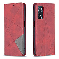 Coque Portefeuille Livre Cuir Etui Clapet B07F pour Oppo A16 Rouge