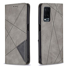 Coque Portefeuille Livre Cuir Etui Clapet B07F pour Oppo A54 4G Gris