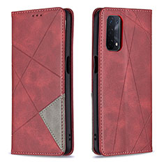 Coque Portefeuille Livre Cuir Etui Clapet B07F pour Oppo A54 5G Rouge