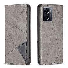 Coque Portefeuille Livre Cuir Etui Clapet B07F pour Oppo A56S 5G Gris