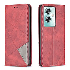 Coque Portefeuille Livre Cuir Etui Clapet B07F pour Oppo A79 5G Rouge