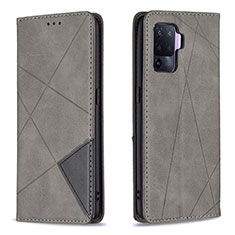 Coque Portefeuille Livre Cuir Etui Clapet B07F pour Oppo A94 4G Gris