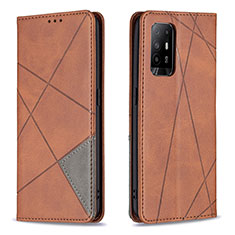 Coque Portefeuille Livre Cuir Etui Clapet B07F pour Oppo A94 5G Marron