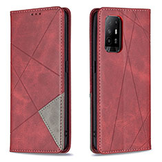 Coque Portefeuille Livre Cuir Etui Clapet B07F pour Oppo A95 5G Rouge