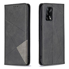 Coque Portefeuille Livre Cuir Etui Clapet B07F pour Oppo F19 Noir