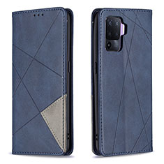 Coque Portefeuille Livre Cuir Etui Clapet B07F pour Oppo F19 Pro Bleu