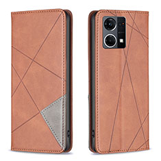 Coque Portefeuille Livre Cuir Etui Clapet B07F pour Oppo F21 Pro 4G Marron