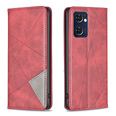 Coque Portefeuille Livre Cuir Etui Clapet B07F pour Oppo Find X5 Lite 5G Rouge