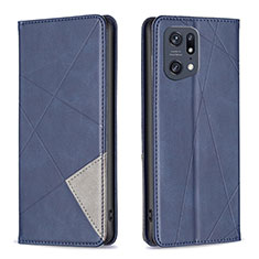 Coque Portefeuille Livre Cuir Etui Clapet B07F pour Oppo Find X5 Pro 5G Bleu