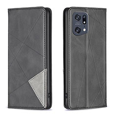 Coque Portefeuille Livre Cuir Etui Clapet B07F pour Oppo Find X5 Pro 5G Noir