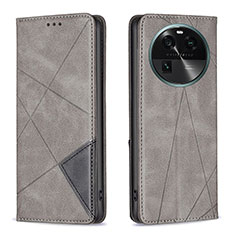 Coque Portefeuille Livre Cuir Etui Clapet B07F pour Oppo Find X6 5G Gris