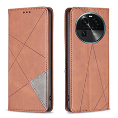 Coque Portefeuille Livre Cuir Etui Clapet B07F pour Oppo Find X6 5G Marron