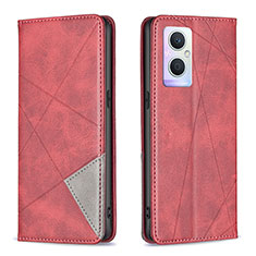 Coque Portefeuille Livre Cuir Etui Clapet B07F pour Oppo Reno7 Lite 5G Rouge