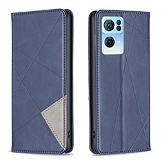 Coque Portefeuille Livre Cuir Etui Clapet B07F pour Oppo Reno7 Pro 5G Bleu