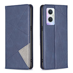 Coque Portefeuille Livre Cuir Etui Clapet B07F pour Oppo Reno8 Lite 5G Bleu