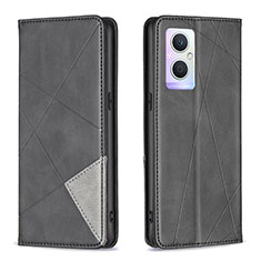 Coque Portefeuille Livre Cuir Etui Clapet B07F pour Oppo Reno8 Lite 5G Noir