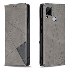 Coque Portefeuille Livre Cuir Etui Clapet B07F pour Realme 7i RMX2193 Gris