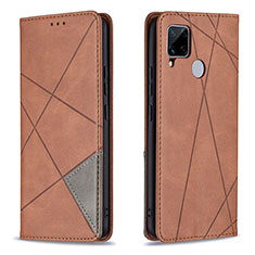 Coque Portefeuille Livre Cuir Etui Clapet B07F pour Realme 7i RMX2193 Marron