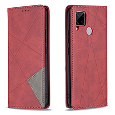 Coque Portefeuille Livre Cuir Etui Clapet B07F pour Realme 7i RMX2193 Rouge