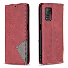 Coque Portefeuille Livre Cuir Etui Clapet B07F pour Realme 8 5G Rouge