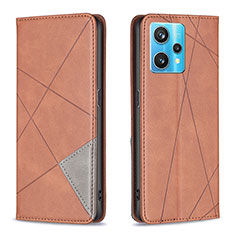 Coque Portefeuille Livre Cuir Etui Clapet B07F pour Realme 9 4G Marron