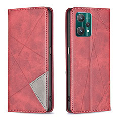 Coque Portefeuille Livre Cuir Etui Clapet B07F pour Realme 9 5G Rouge