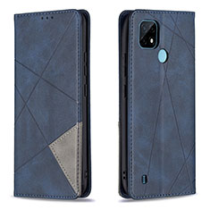 Coque Portefeuille Livre Cuir Etui Clapet B07F pour Realme C21 Bleu