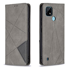 Coque Portefeuille Livre Cuir Etui Clapet B07F pour Realme C21 Gris