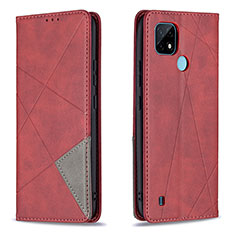 Coque Portefeuille Livre Cuir Etui Clapet B07F pour Realme C21 Rouge