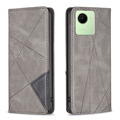 Coque Portefeuille Livre Cuir Etui Clapet B07F pour Realme C30 Gris