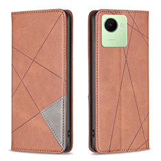 Coque Portefeuille Livre Cuir Etui Clapet B07F pour Realme C30 Marron