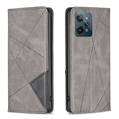 Coque Portefeuille Livre Cuir Etui Clapet B07F pour Realme C31 Gris